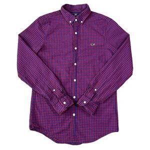 Vineyard Vines Mens Seersucker Long Sleeve Shirt Red Blue Plaid Size XS